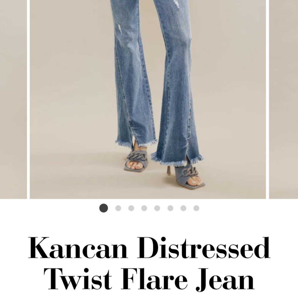 Kancan Distressed Twist Flare Jean